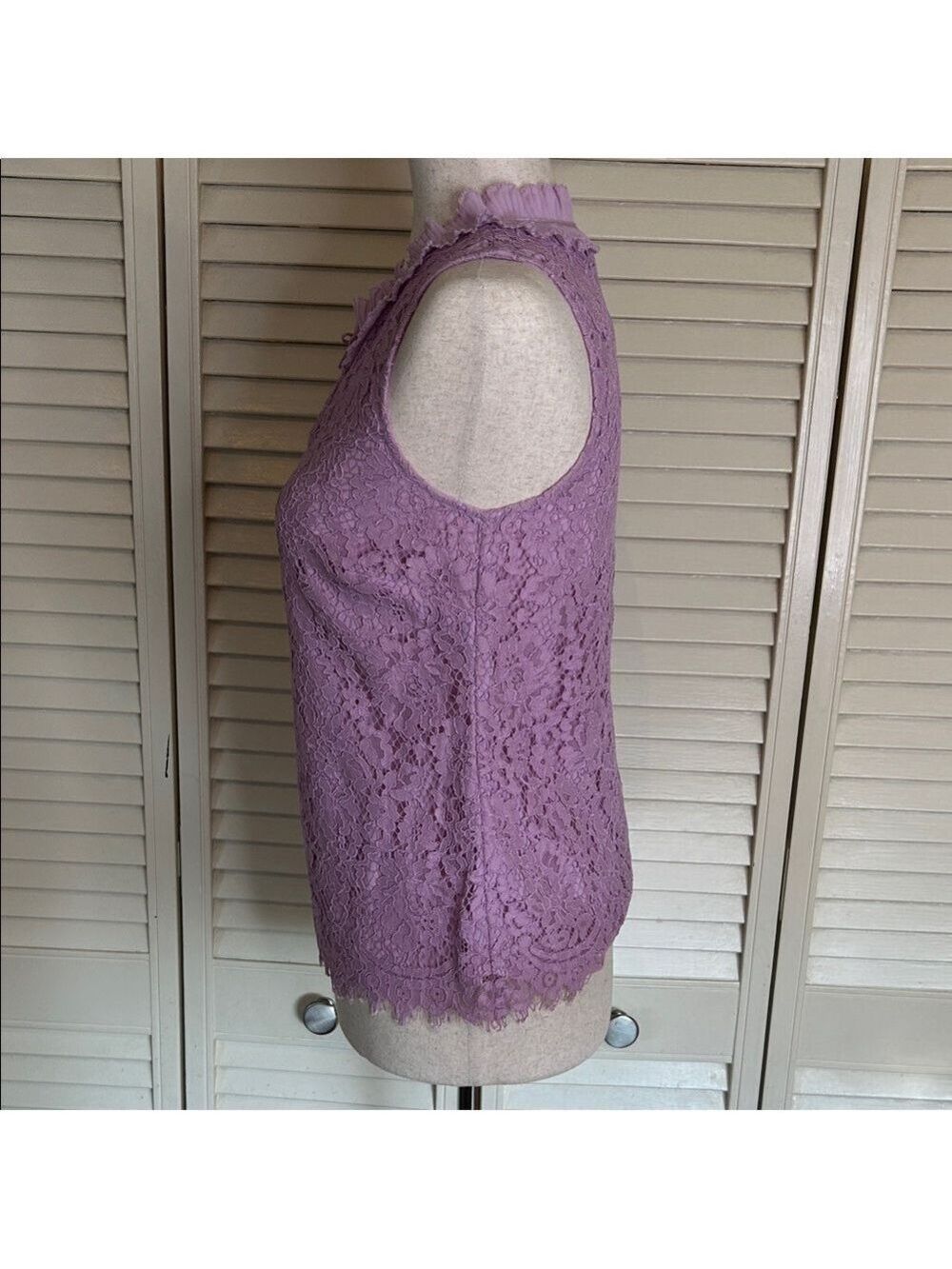 J. Crew Lavender Lace Ruffle-Neck Camisole | Size Small - Picture 4 of 7